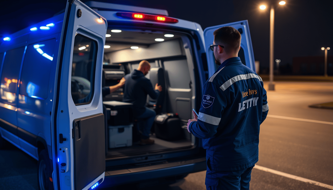 Locksmith arriving at night