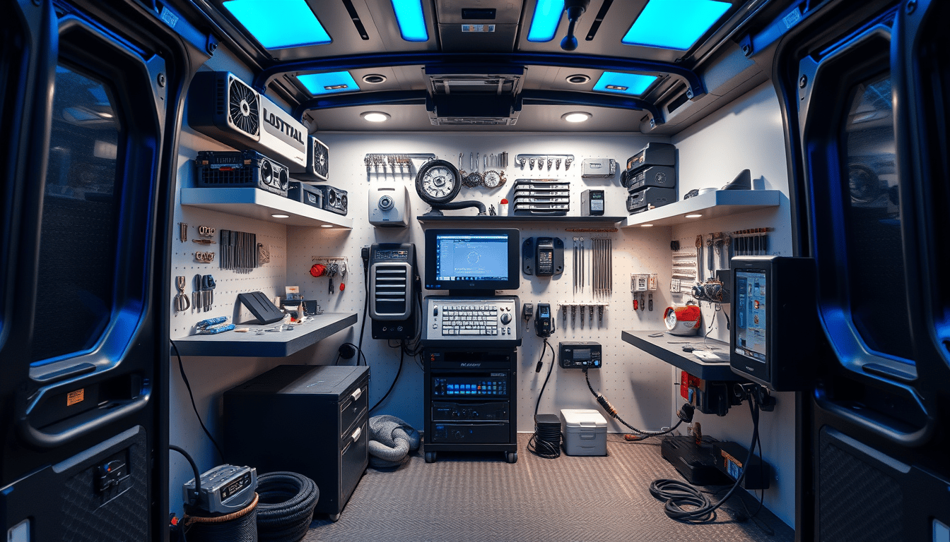 Mobile locksmith van workshop